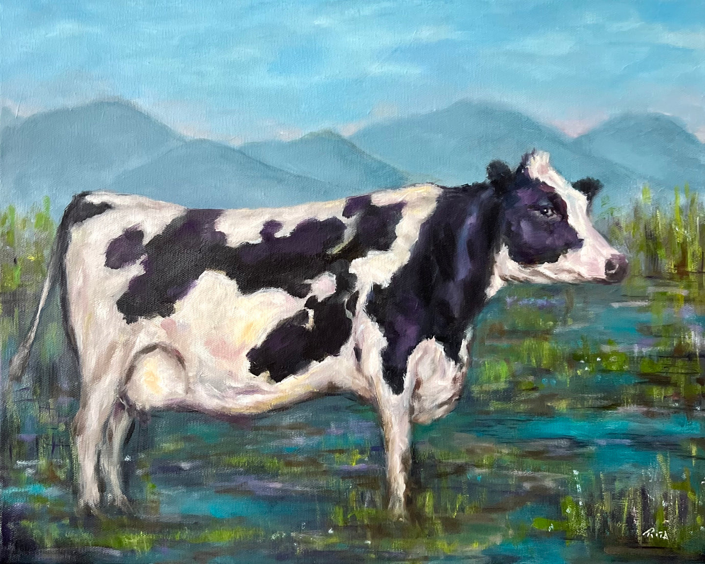 Pastoral Calm – Cow in Meadow