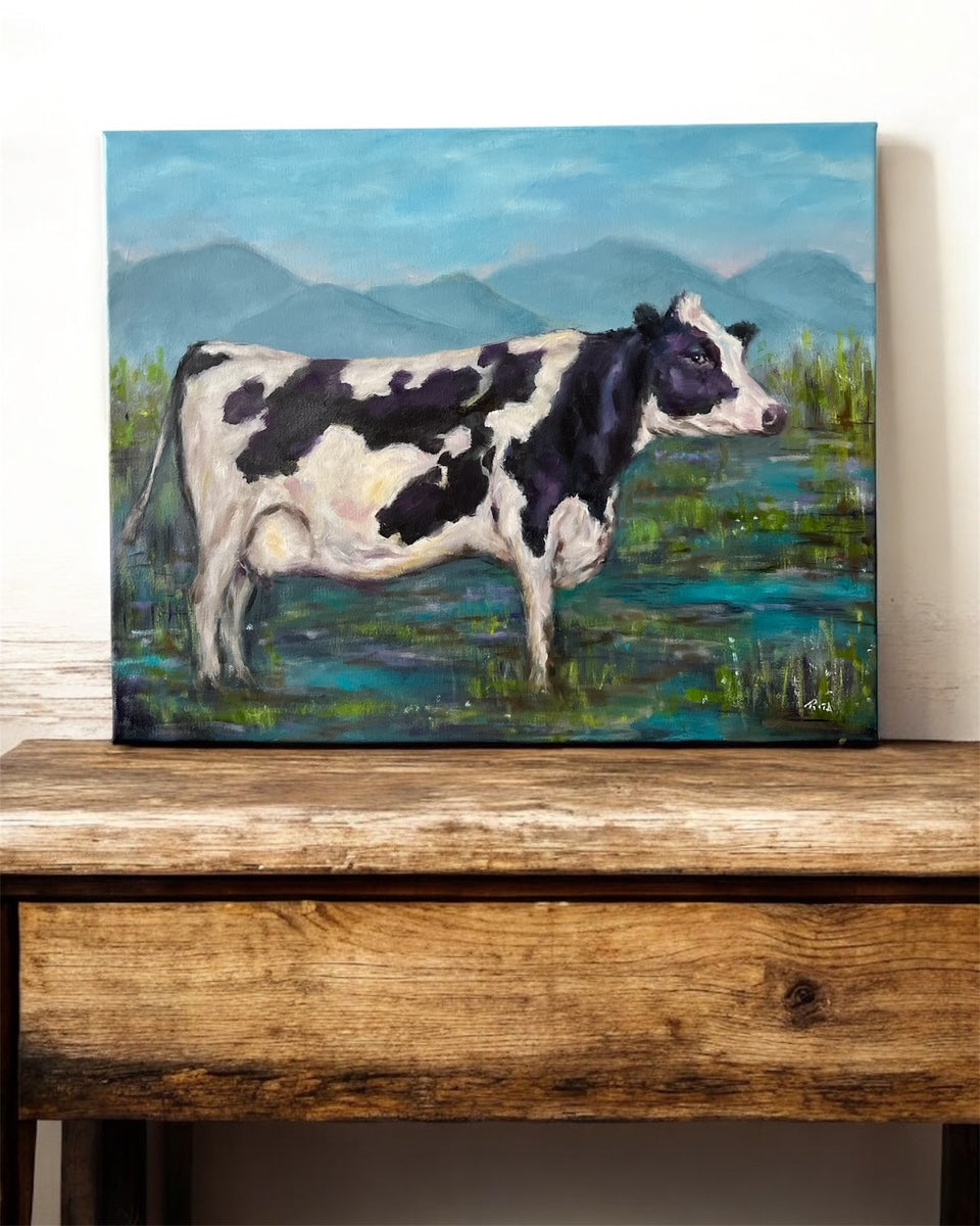 Pastoral Calm – Cow in Meadow