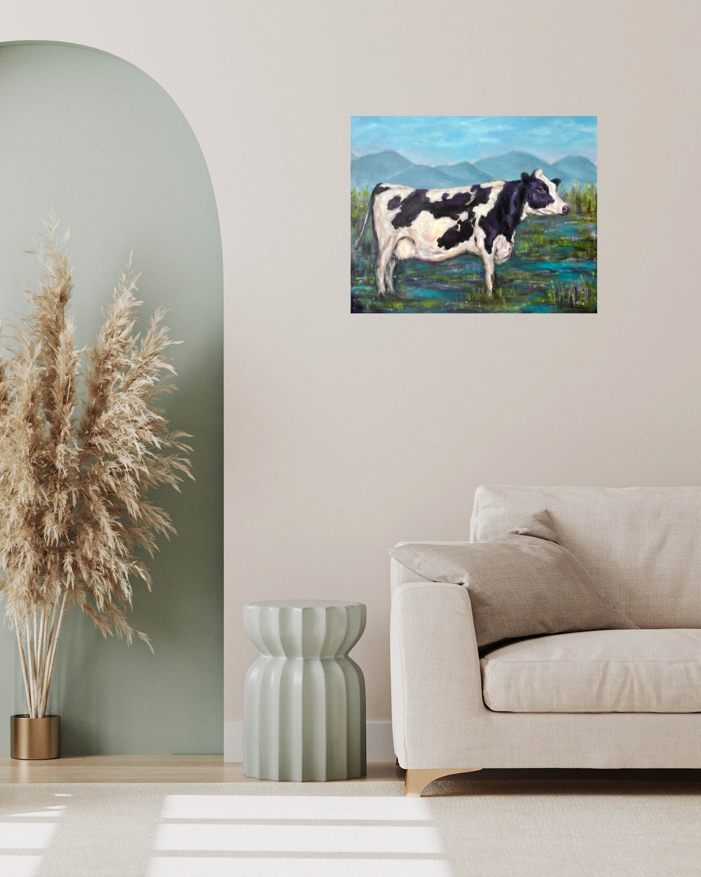 Pastoral Calm – Cow in Meadow