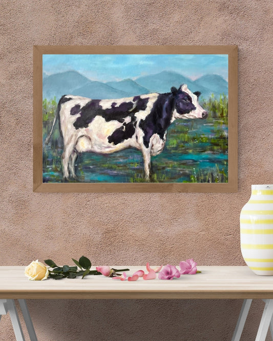 Pastoral Calm – Cow in Meadow